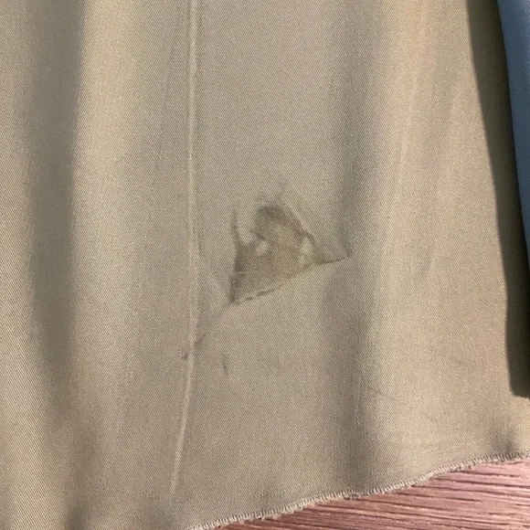 Vintage Chanel spring green / blue midi skirt w/ back slits, XS (34) - Picture 10 of 12